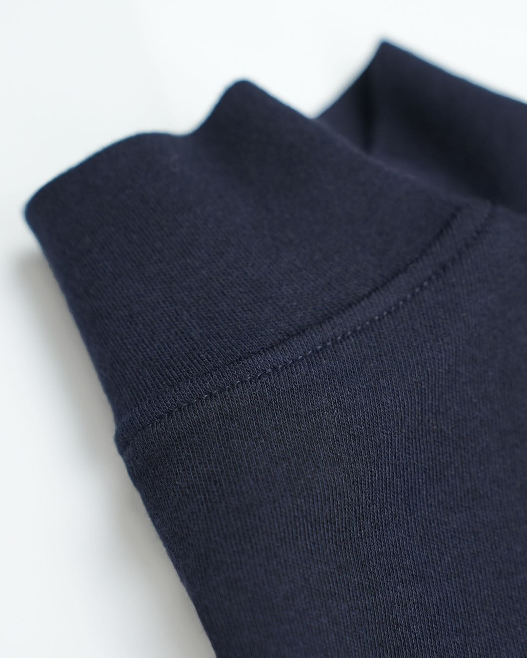 Mock‑Neck Wool‑Cotton‑Modal Soft Elbow‑Sleeve T‑Shirt Top