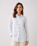 Striped Tencel Cotton Lapel Collar Shirt Suitpure