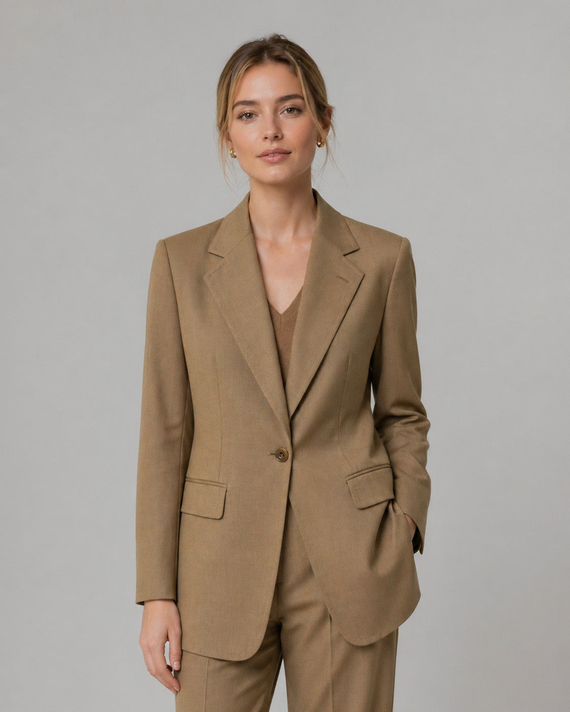 Fine Wool Single-Breasted Blazer Suitpure